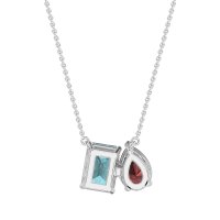 Pear and Emerald Toi et Moi Necklace