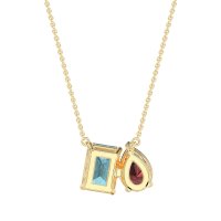 Pear and Emerald Toi et Moi Necklace