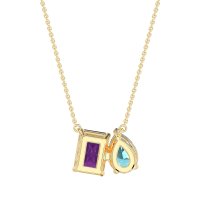 Pear and Emerald Toi et Moi Necklace