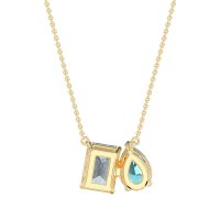 Pear and Emerald Toi et Moi Necklace