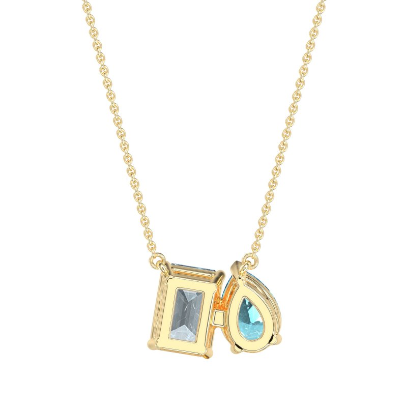Pear and Emerald Toi et Moi Necklace