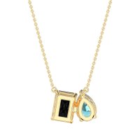 Pear and Emerald Toi et Moi Necklace