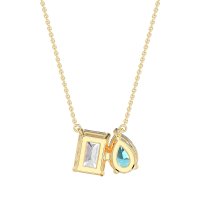 Pear and Emerald Toi et Moi Necklace