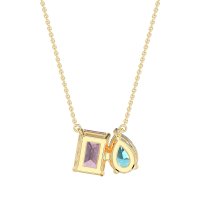 Pear and Emerald Toi et Moi Necklace