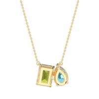 Pear and Emerald Toi et Moi Necklace