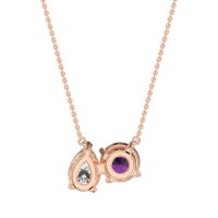Round and Pear Toi et Moi Necklace