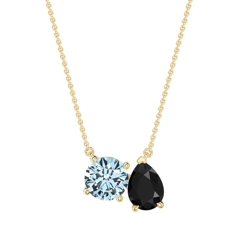 Round and Pear Toi et Moi Necklace
