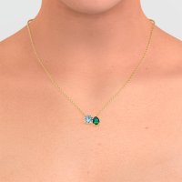 Round and Pear Toi et Moi Necklace