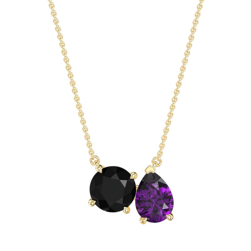 Round and Pear Toi et Moi Necklace