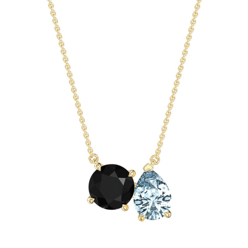 Round and Pear Toi et Moi Necklace