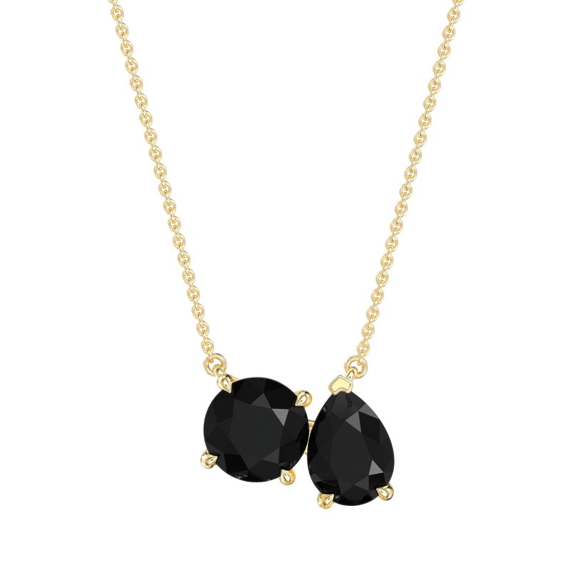 Round and Pear Toi et Moi Necklace