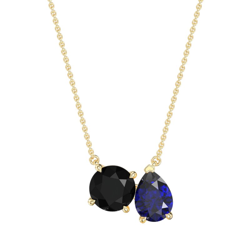 Round and Pear Toi et Moi Necklace