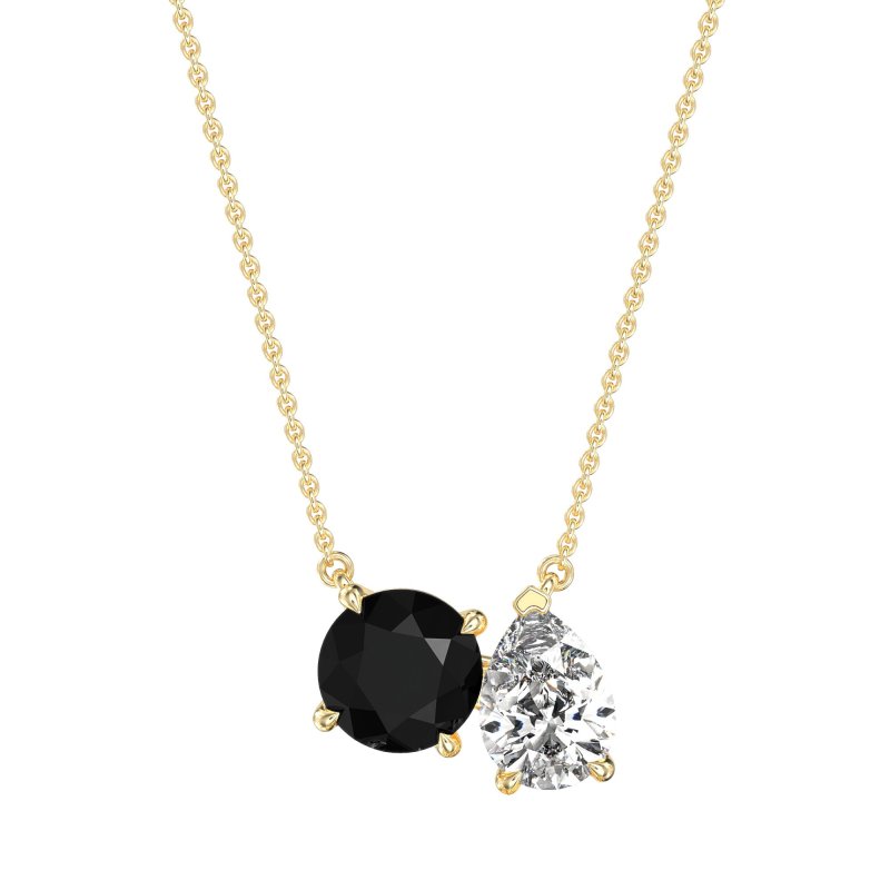 Round and Pear Toi et Moi Necklace