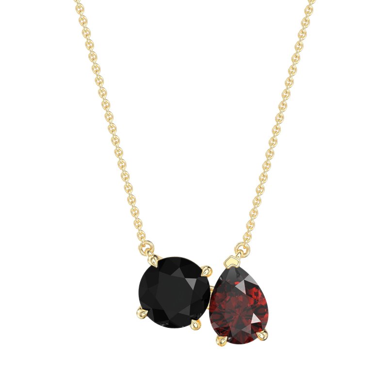 Round and Pear Toi et Moi Necklace