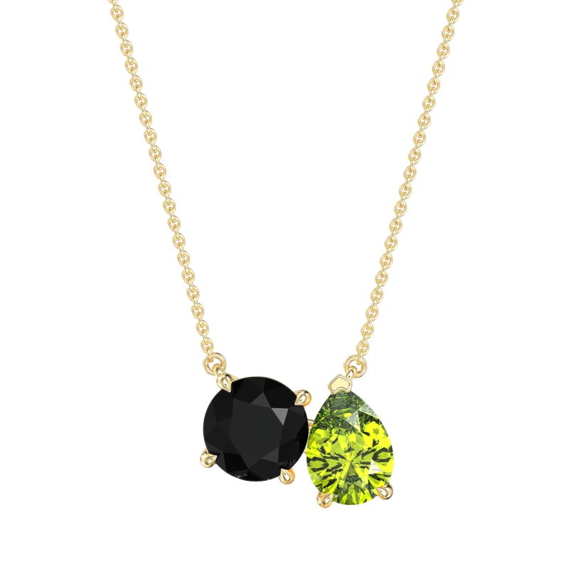 Round and Pear Toi et Moi Necklace