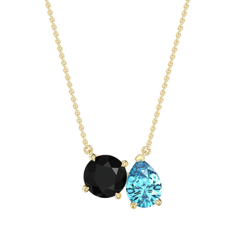 Round and Pear Toi et Moi Necklace