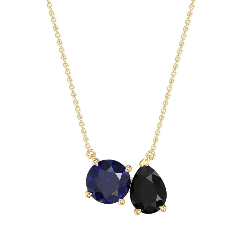 Round and Pear Toi et Moi Necklace