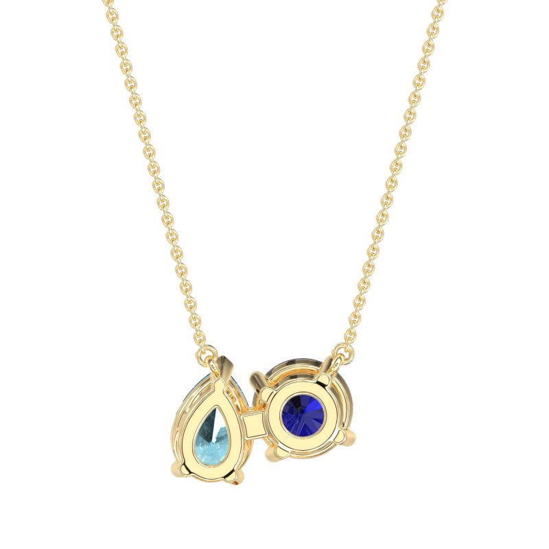 Round and Pear Toi et Moi Necklace