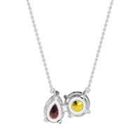Round and Pear Toi et Moi Necklace