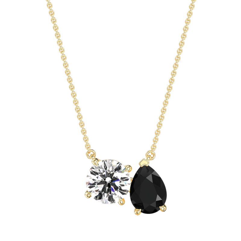 Round and Pear Toi et Moi Necklace