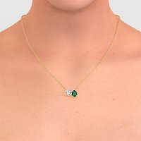 Round and Pear Toi et Moi Necklace