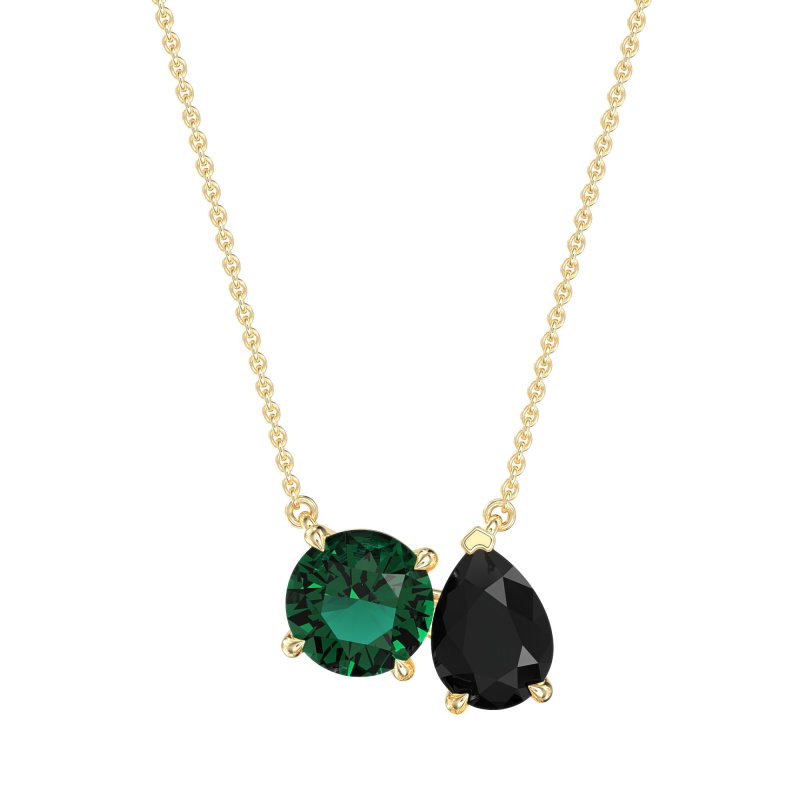 Round and Pear Toi et Moi Necklace
