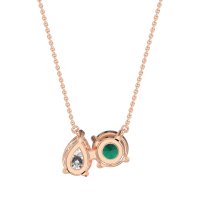 Round and Pear Toi et Moi Necklace