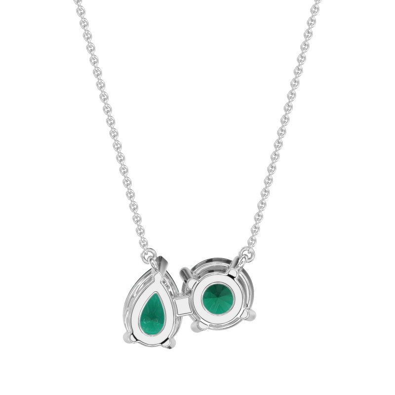 Round and Pear Toi et Moi Necklace