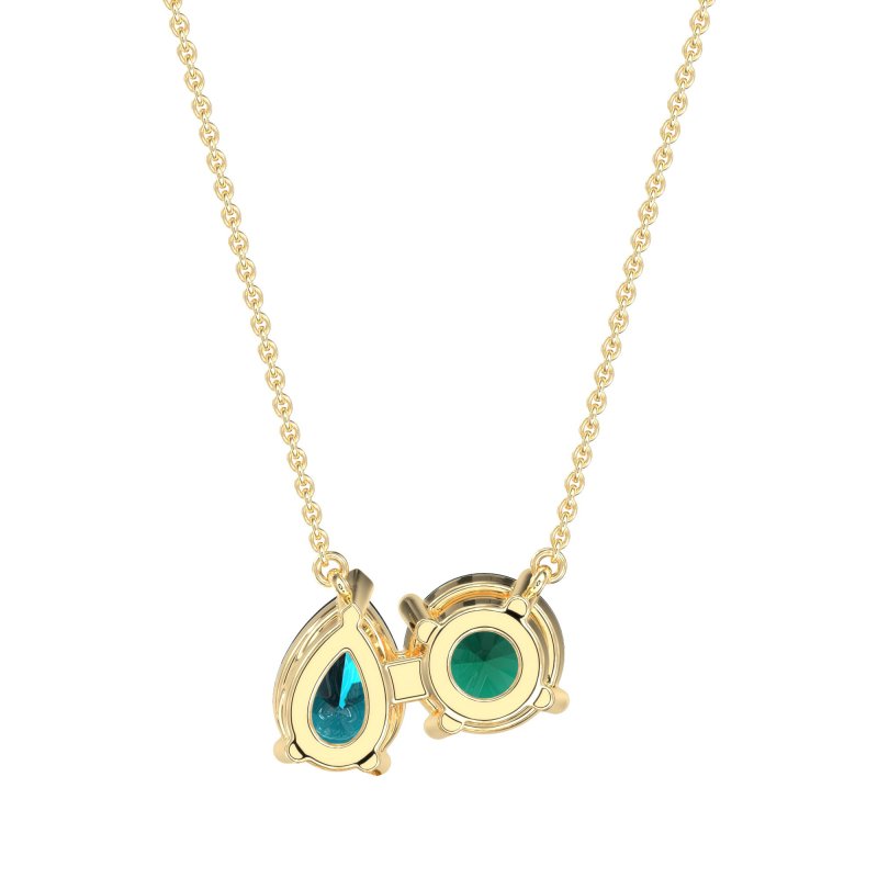 Round and Pear Toi et Moi Necklace