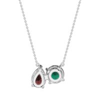 Round and Pear Toi et Moi Necklace