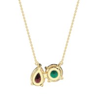 Round and Pear Toi et Moi Necklace