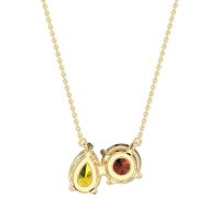 Round and Pear Toi et Moi Necklace