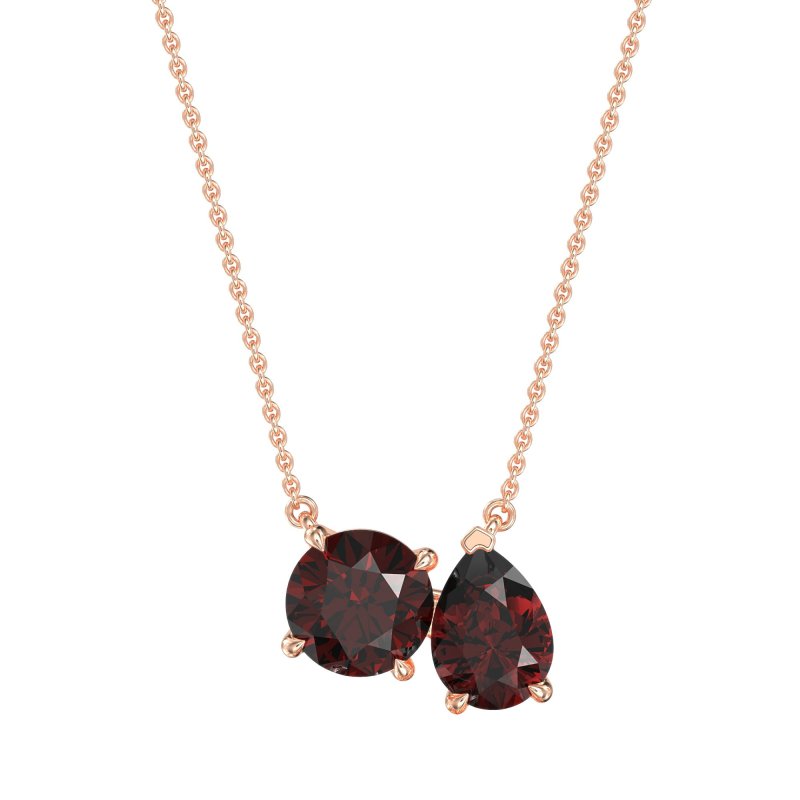 Round and Pear Toi et Moi Necklace