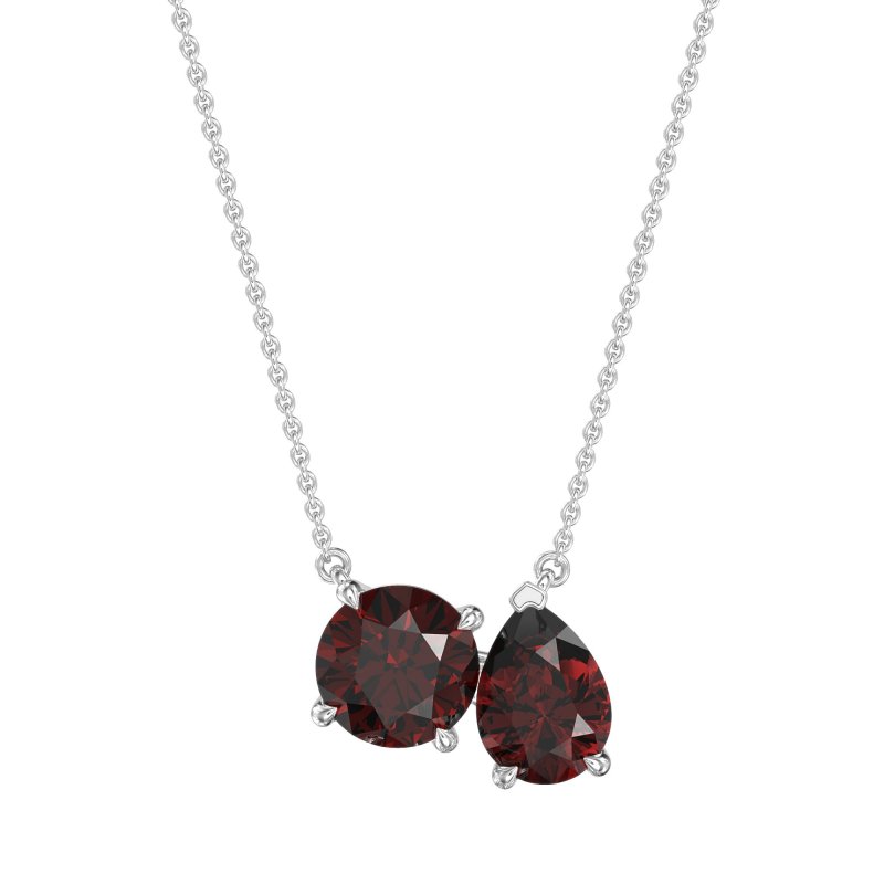 Round and Pear Toi et Moi Necklace