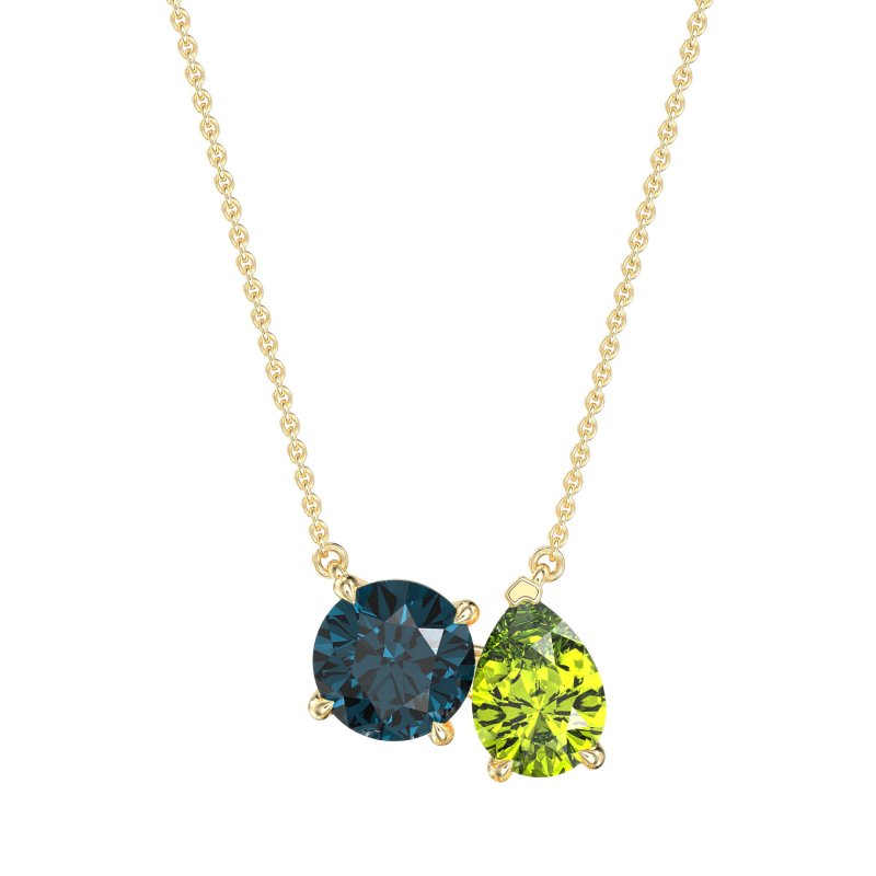 Round and Pear Toi et Moi Necklace