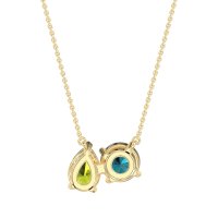 Round and Pear Toi et Moi Necklace