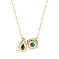Round and Pear Toi et Moi Necklace