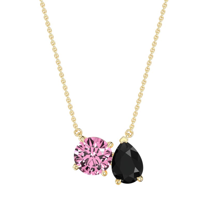 Round and Pear Toi et Moi Necklace