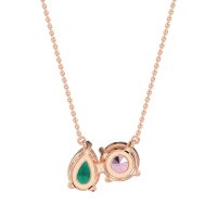Round and Pear Toi et Moi Necklace