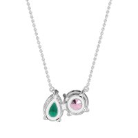 Round and Pear Toi et Moi Necklace