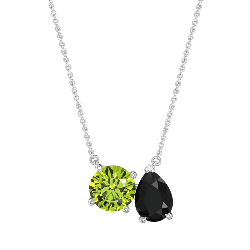 Round and Pear Toi et Moi Necklace
