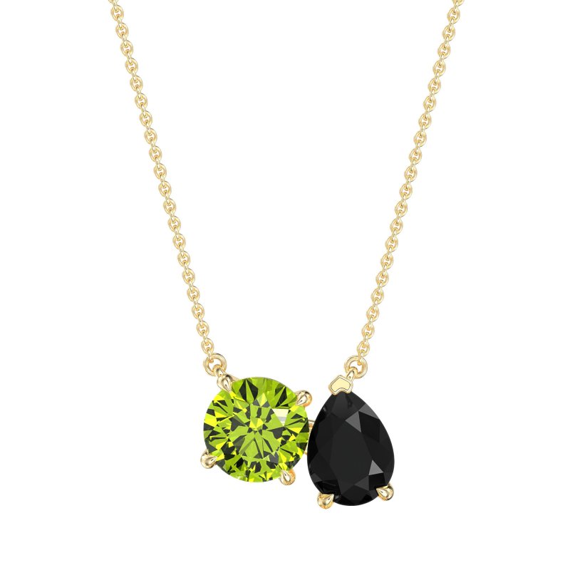 Round and Pear Toi et Moi Necklace
