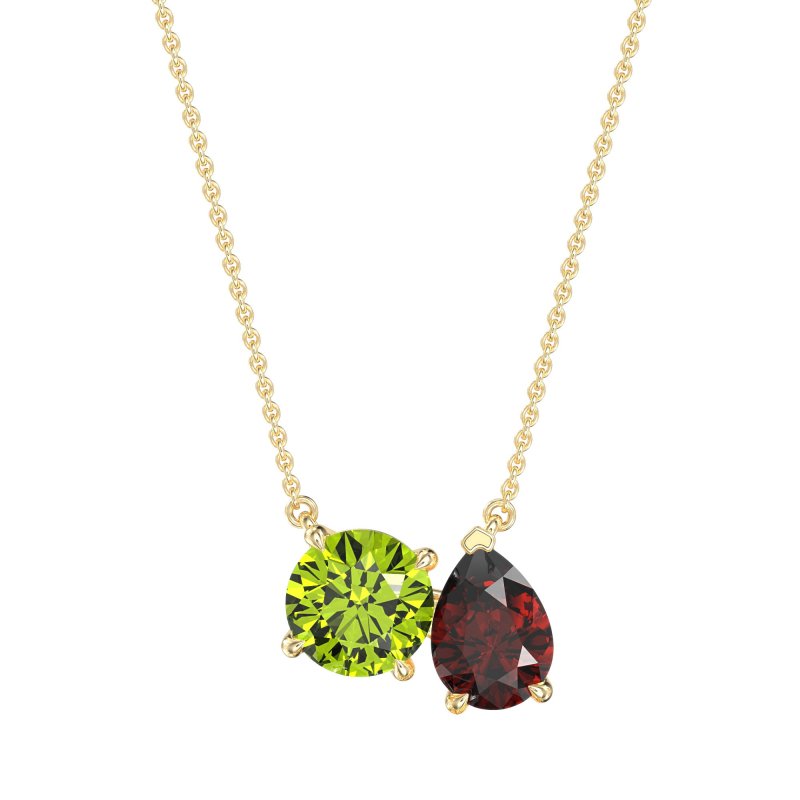Round and Pear Toi et Moi Necklace