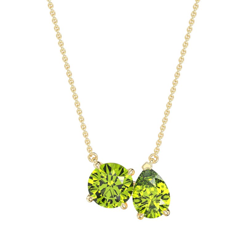 Round and Pear Toi et Moi Necklace