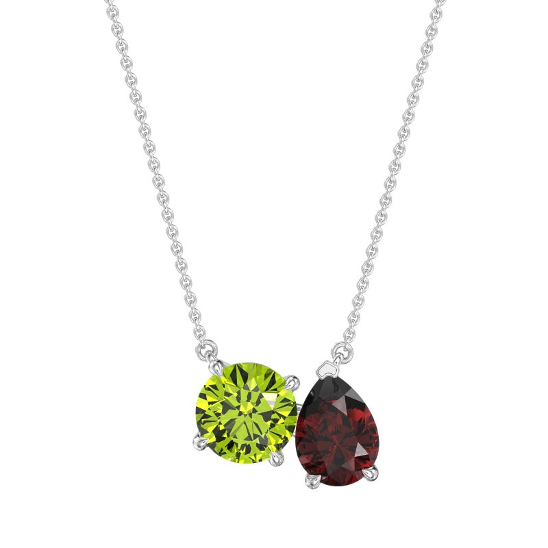 Round and Pear Toi et Moi Necklace