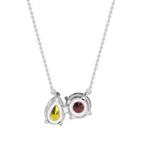Round and Pear Toi et Moi Necklace