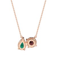 Round and Pear Toi et Moi Necklace