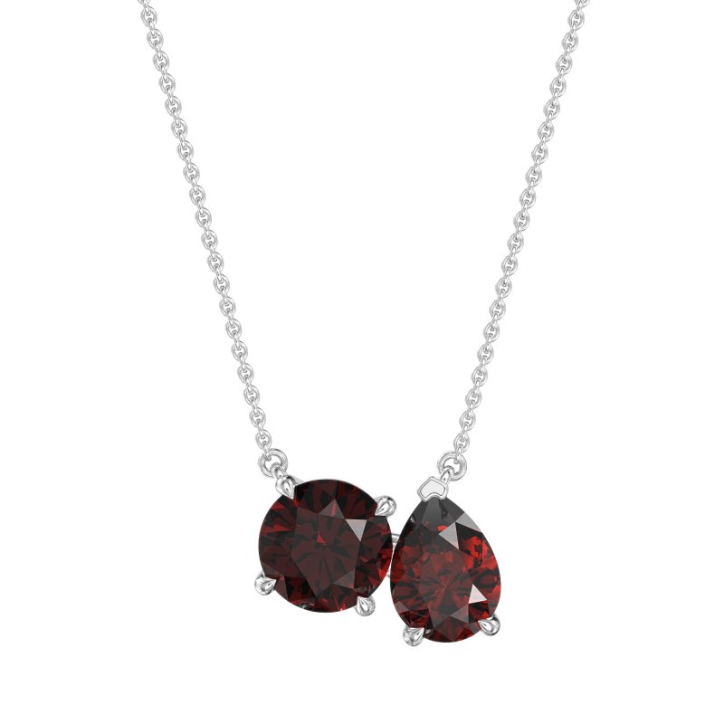 Round and Pear Toi et Moi Necklace
