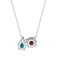 Round and Pear Toi et Moi Necklace
