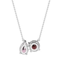 Round and Pear Toi et Moi Necklace